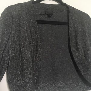 Metallic Cropped Shrug Sweater